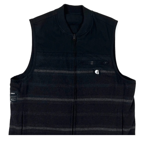 Men's Hurley x Carhartt Reversible 2 Sides Black Gilet Vest Logo Size M/L - Picture 11 of 13